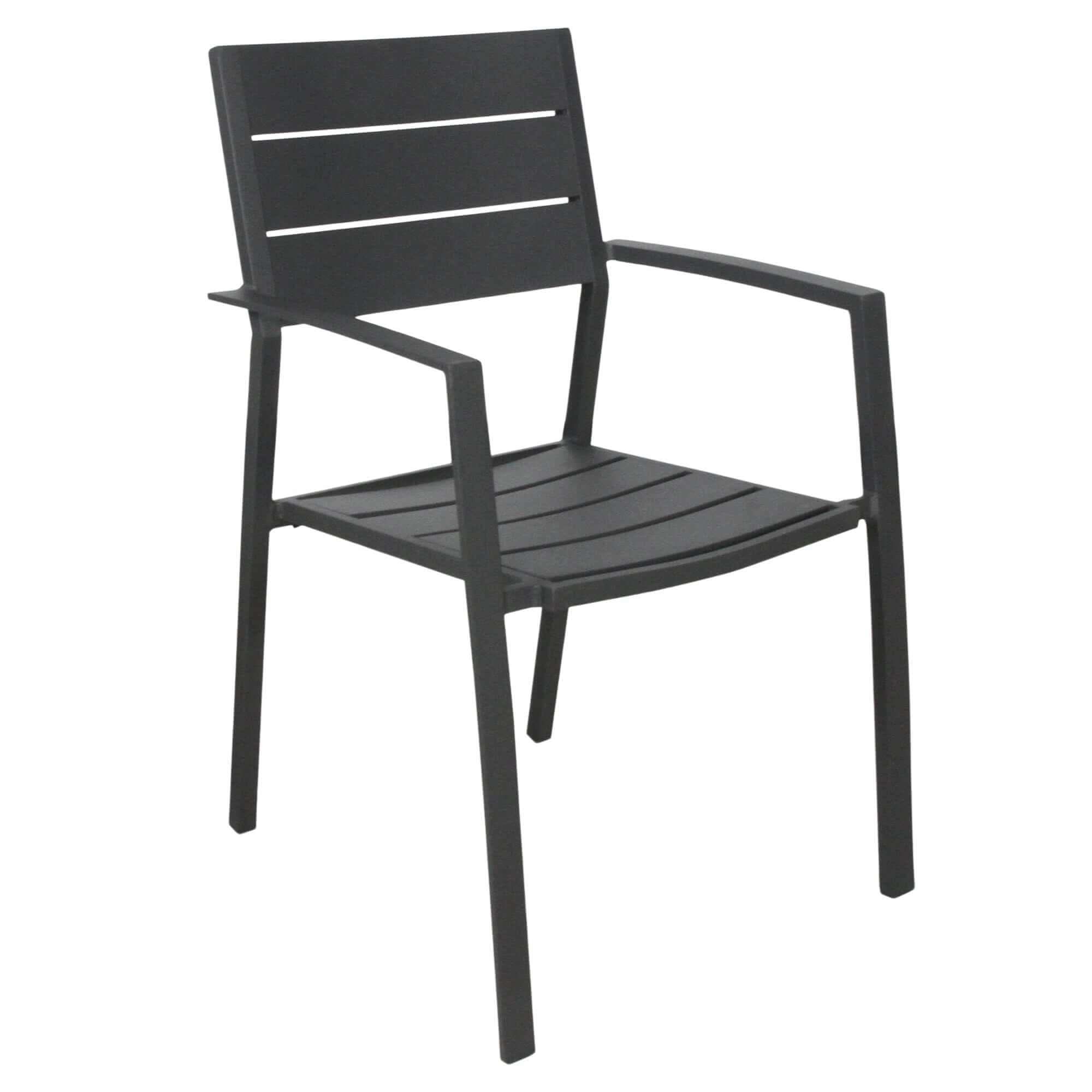 Percy 4pc Set Aluminium Frame Outdoor Dining Chairs Grey