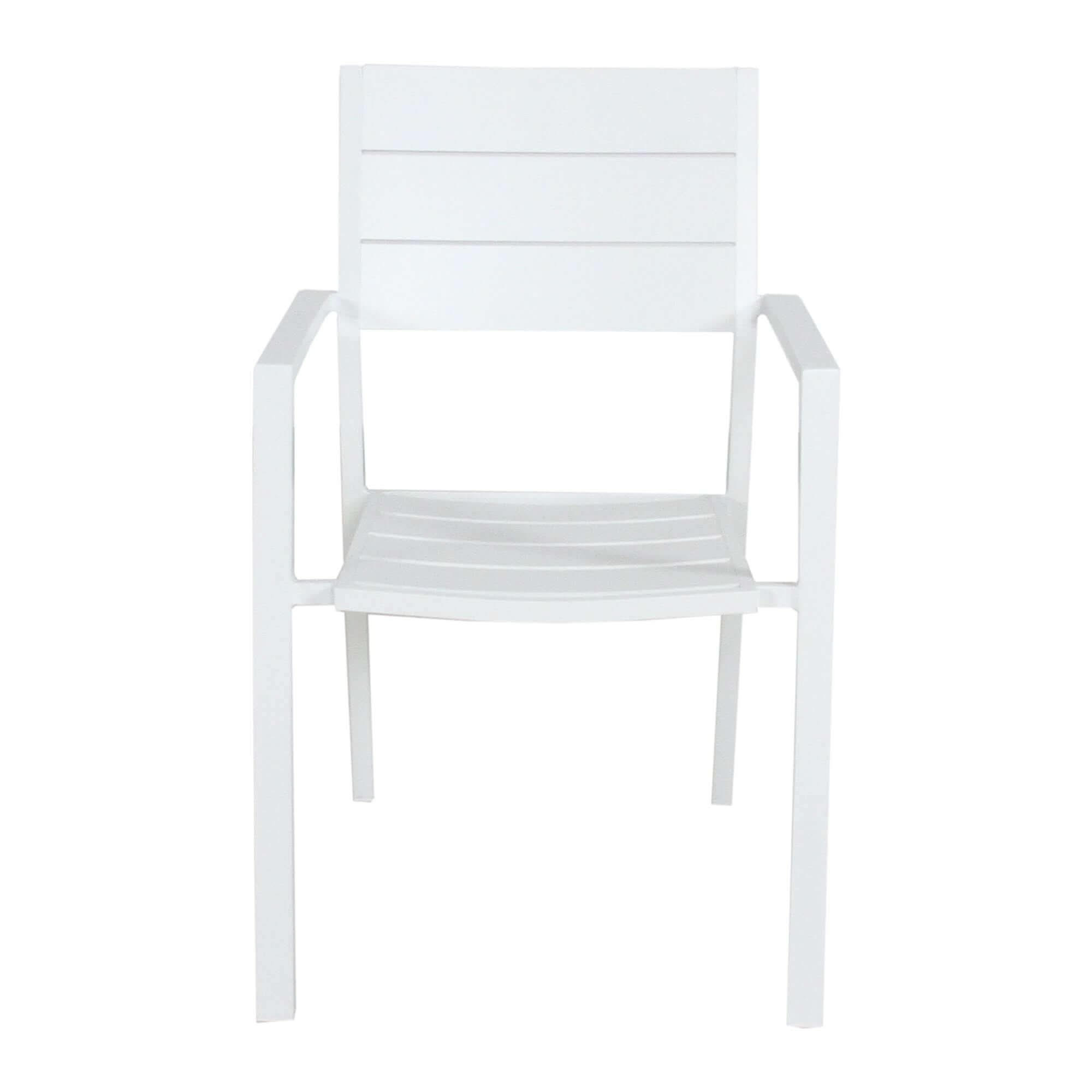 Percy Aluminium Frame Outdoor Dining Chairs Set of 4 - White