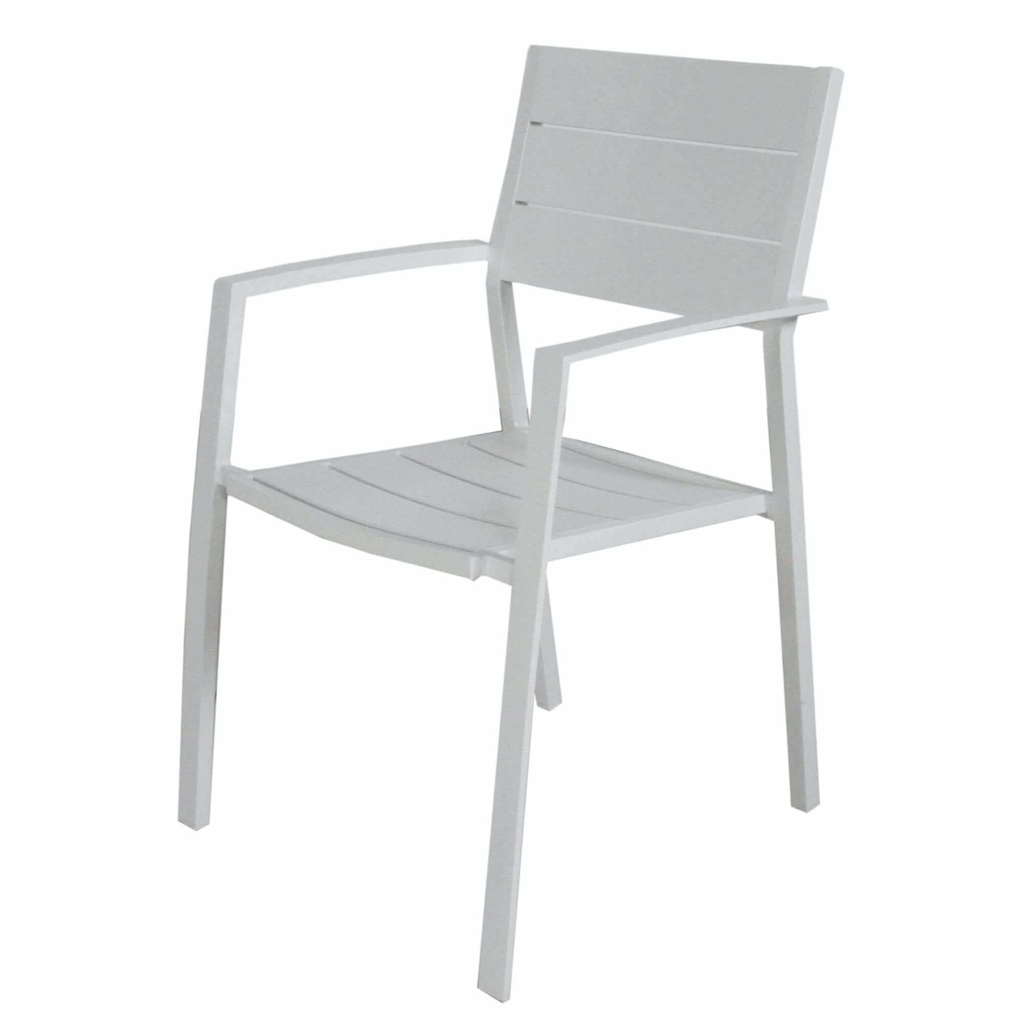 Percy Aluminium Frame Outdoor Dining Chairs Set of 4 - White