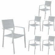 Percy Aluminium Frame Outdoor Dining Chairs Set of 6 - White