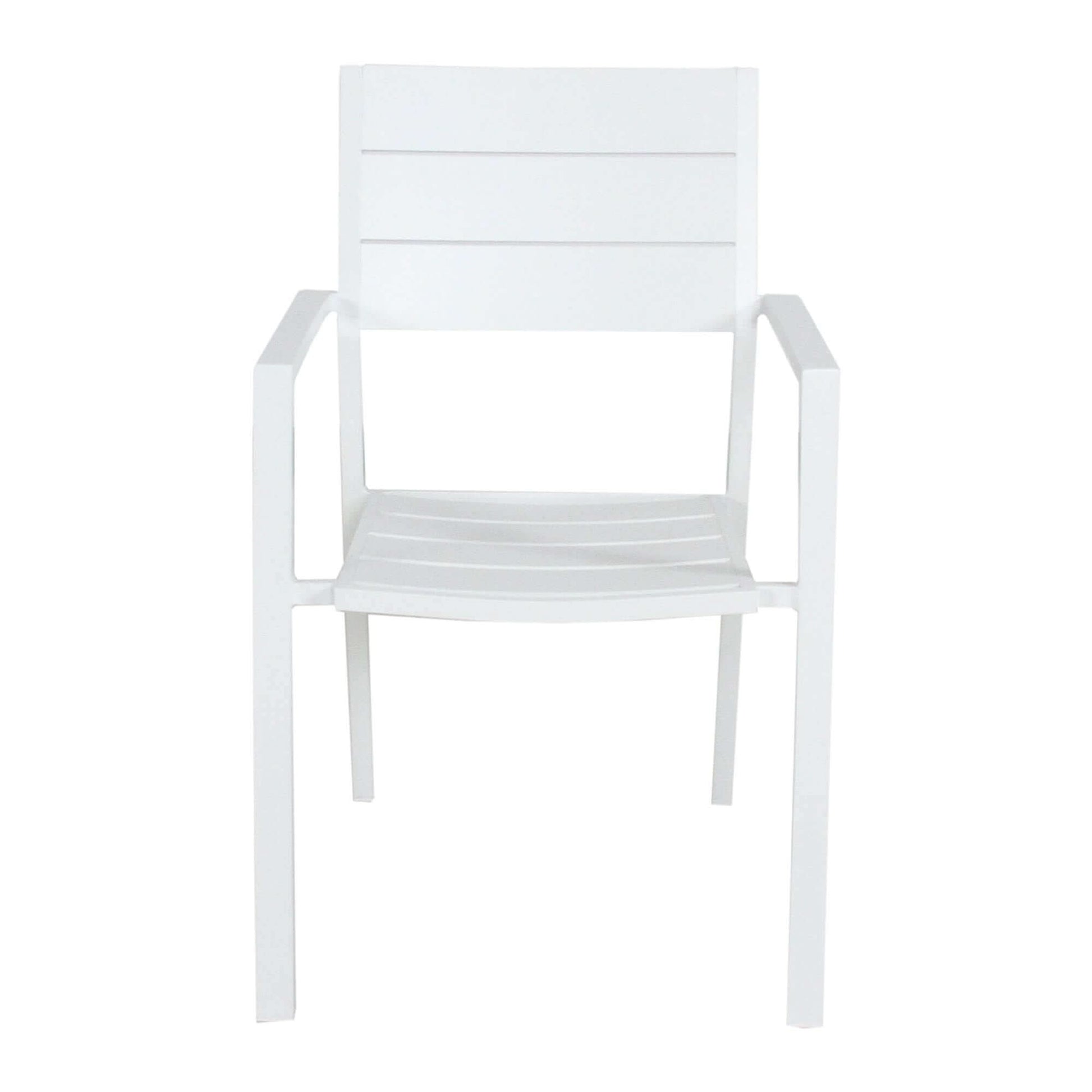 Percy Aluminium Frame Outdoor Dining Chairs Set of 6 - White