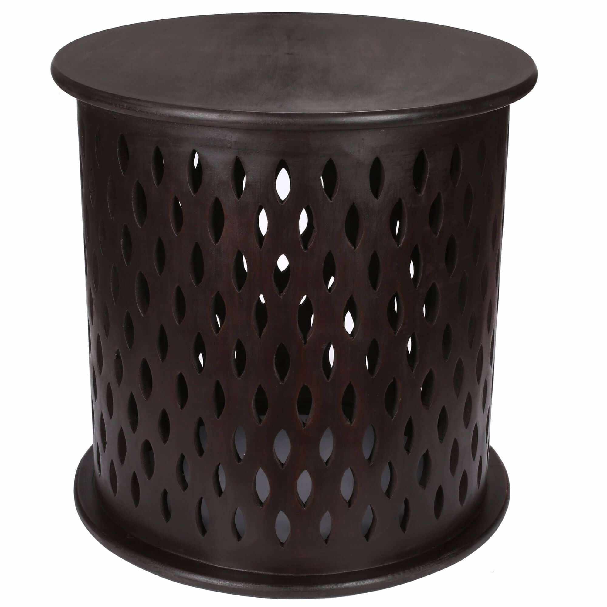Pansy 50cm Wooden Round End Table - Brown