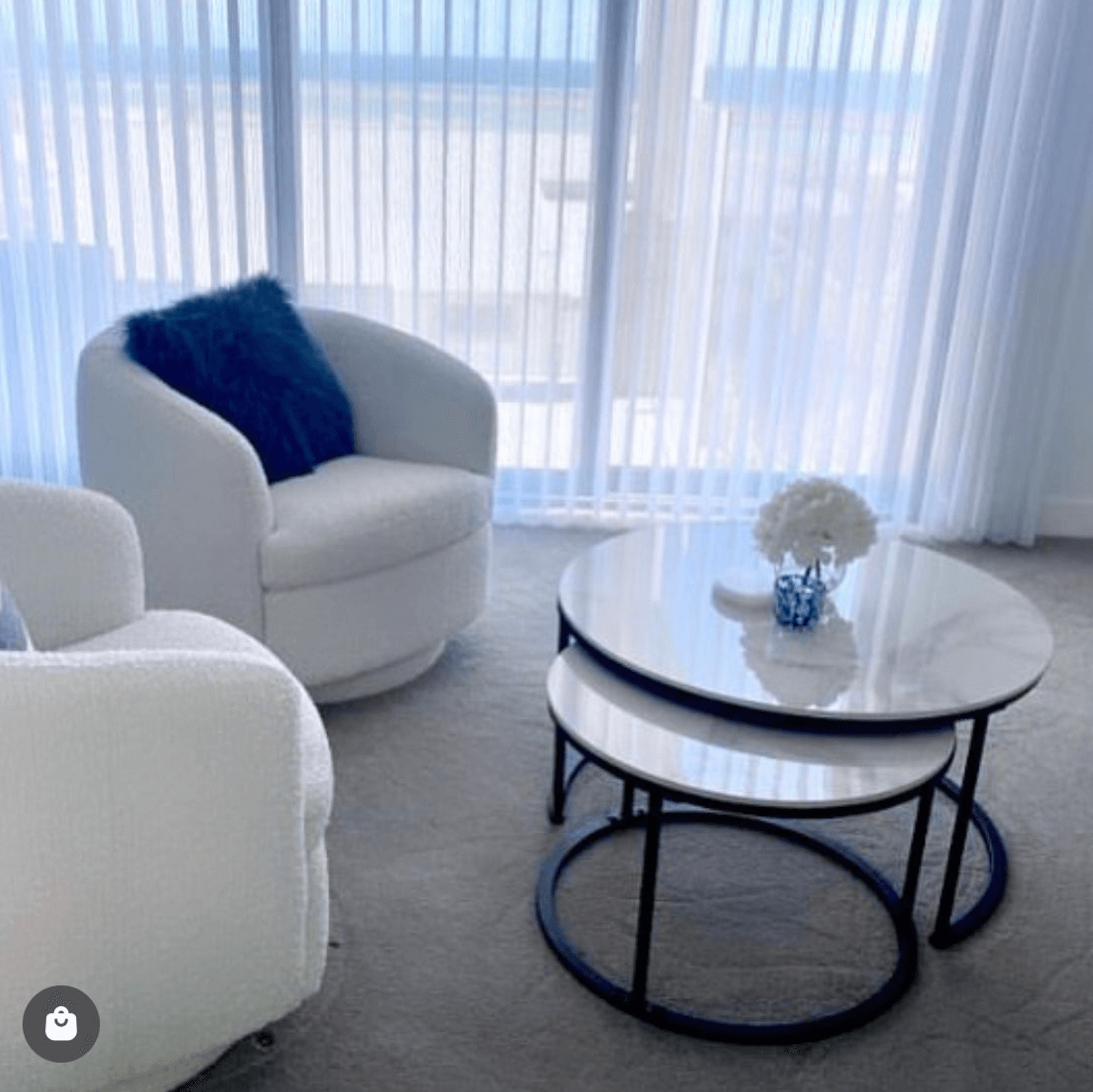 Interior Ave - Round Nested Coffee Table Set - White