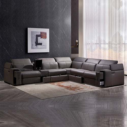Atlanta Genuine Leather Electric Recliner Corner Sofa