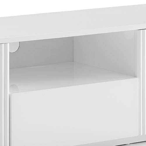 TV Cabinet Storage Drawer MDF Glossy Entertainment Unit in White colou