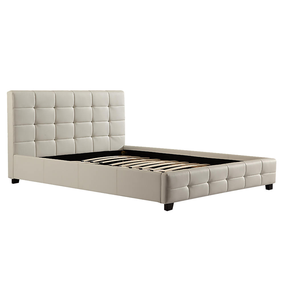 Palermo Queen Leather Bed Frame - White