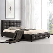 Deluxe Black Leather Bed Frame Queen