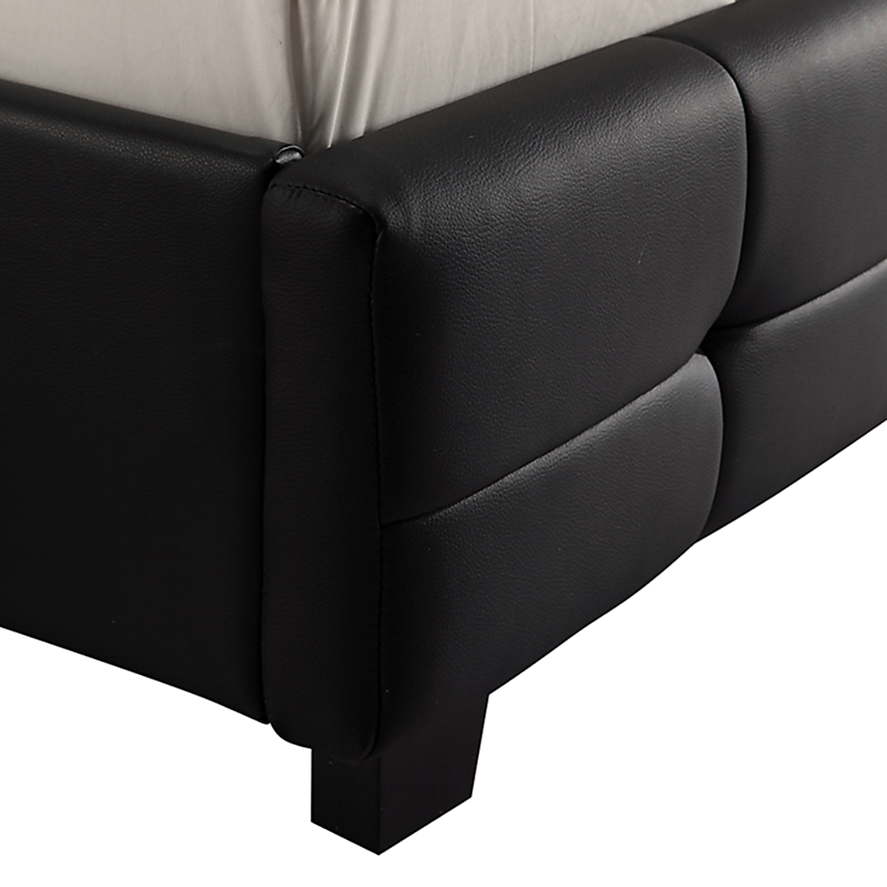 Deluxe Black Leather Bed Frame Queen