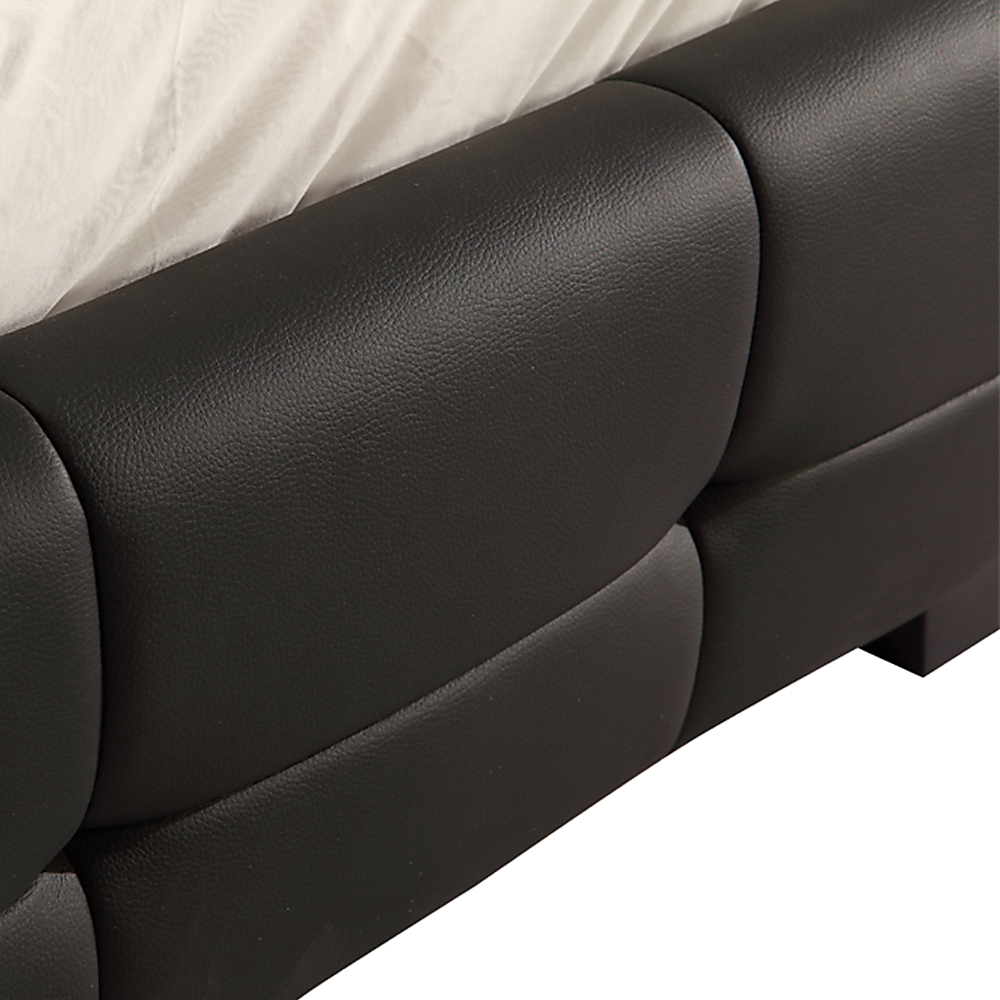 Deluxe Black Leather Bed Frame Queen