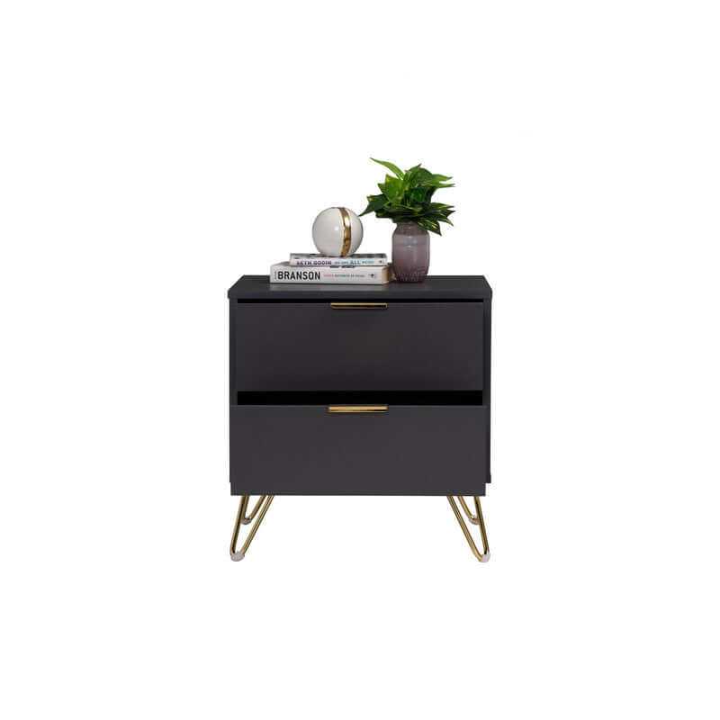 Volos Bedside Black Side Table