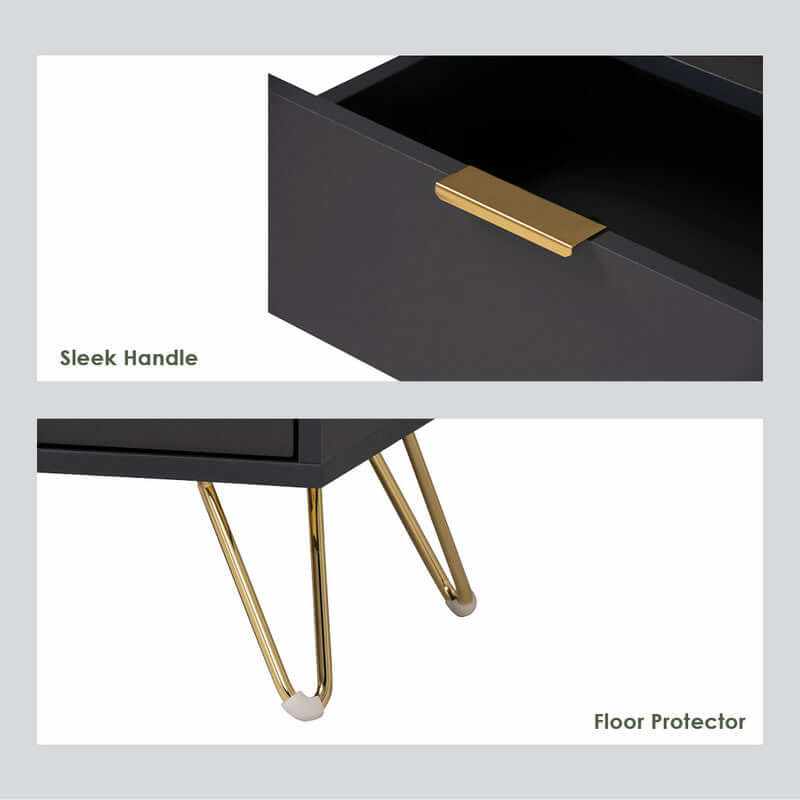 Volos Bedside Black Side Table