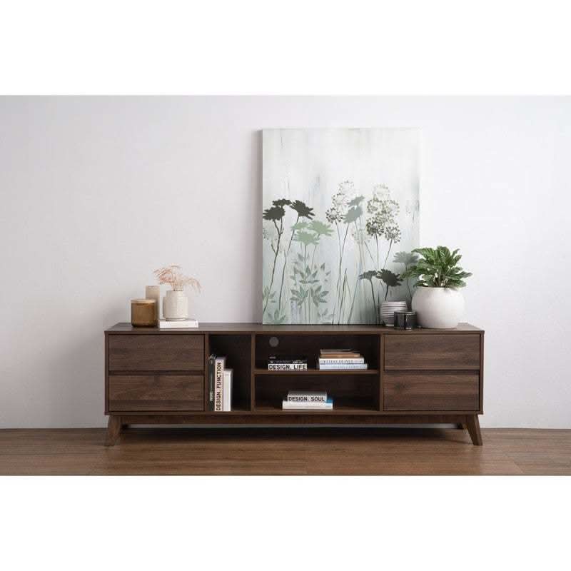Hirado Walnut Entertainment TV Unit Cabinet - Cocoa