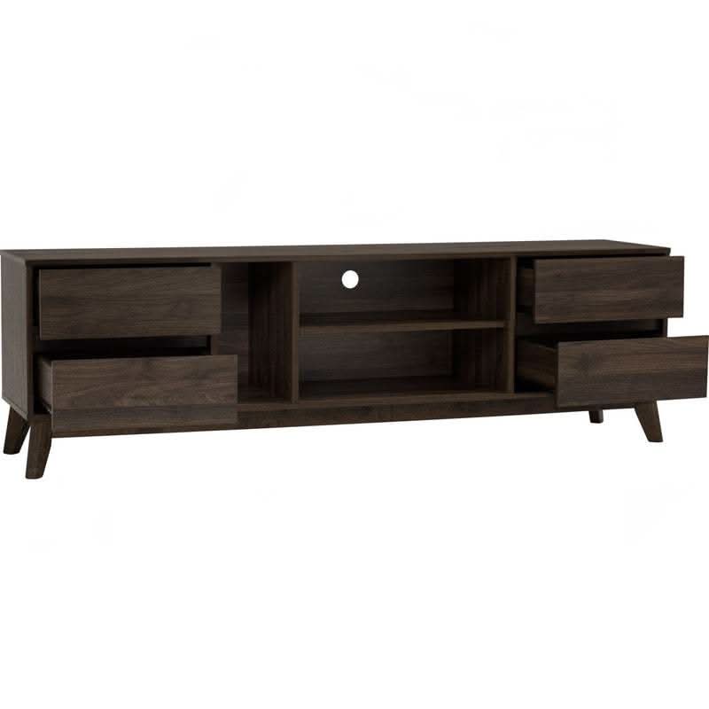 Hirado Walnut Entertainment TV Unit Cabinet - Cocoa