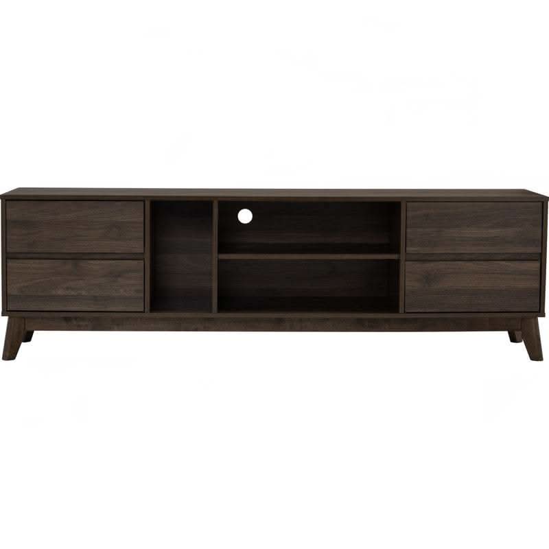 Hirado Walnut Entertainment TV Unit Cabinet - Cocoa
