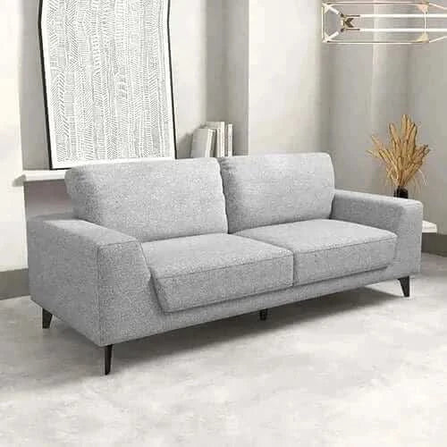 3 Seater Sofa Light Grey Fabric Lounge Set for Living Room