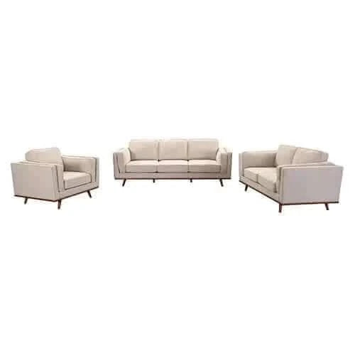 3+2+1 Seater Beige Fabric Living Room Couch Set