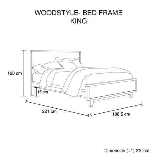 Woodstyle 4 Pieces Bedroom Set King Size in Solid Wood Antique Design