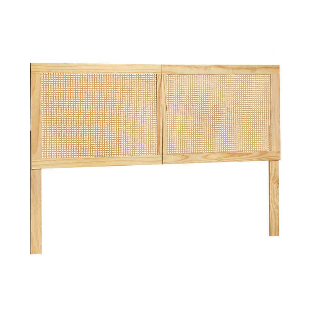 RIBO Rattan Double Bed Head - Pine