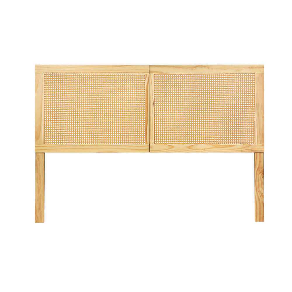 RIBO Rattan Double Bed Head - Pine