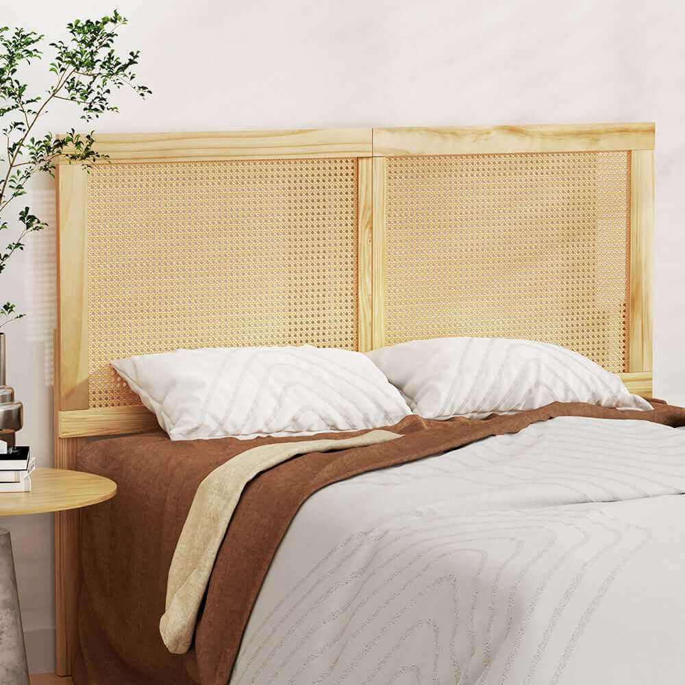 RIBO Rattan Double Bed Head - Pine