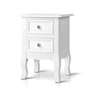 BISSET French Provincial Nightstand 2 Drawers White