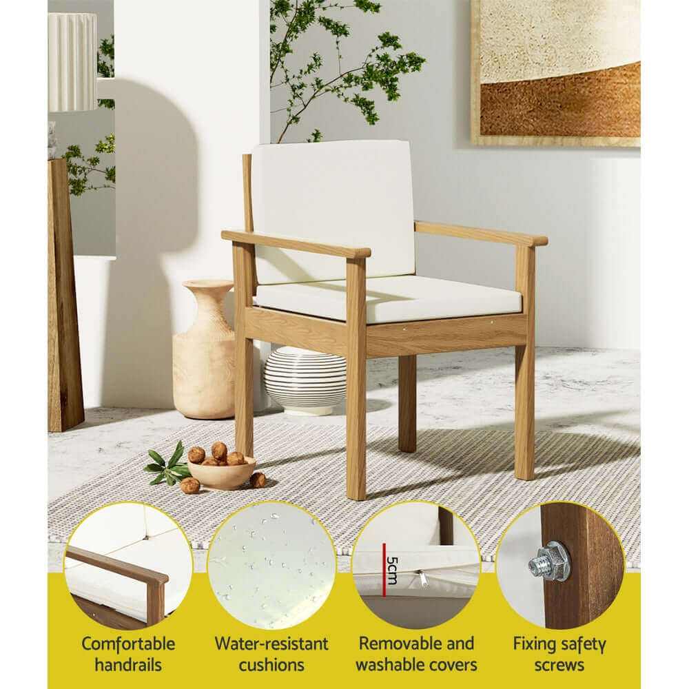 Gardeon 4-Piece Outdoor Set Wooden Sofa And Table