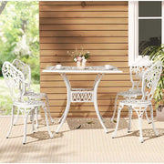 Gardeon Cast Aluminium Outdoor Dining Table And Chairs - White