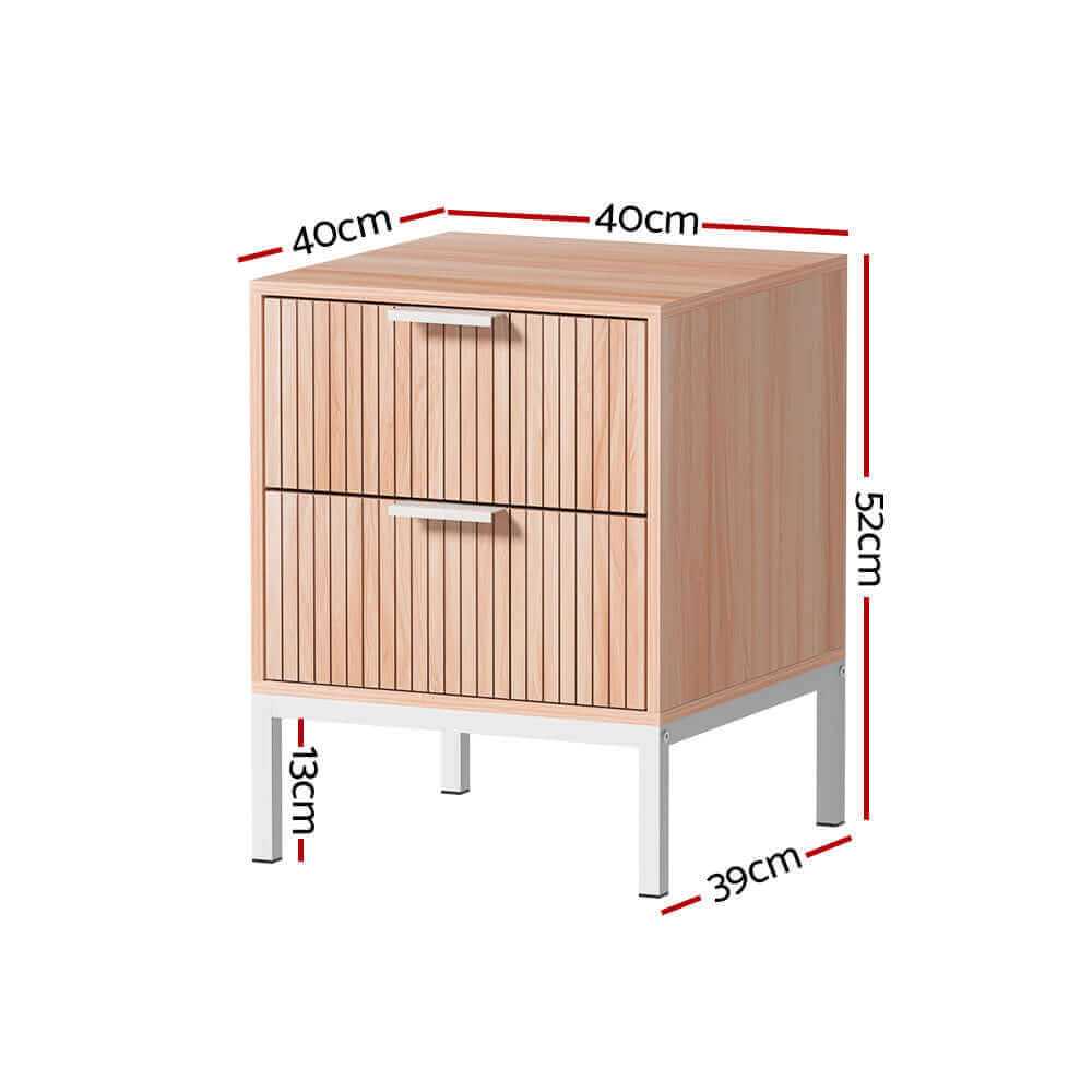 LURA Small Nightstand With Drawers