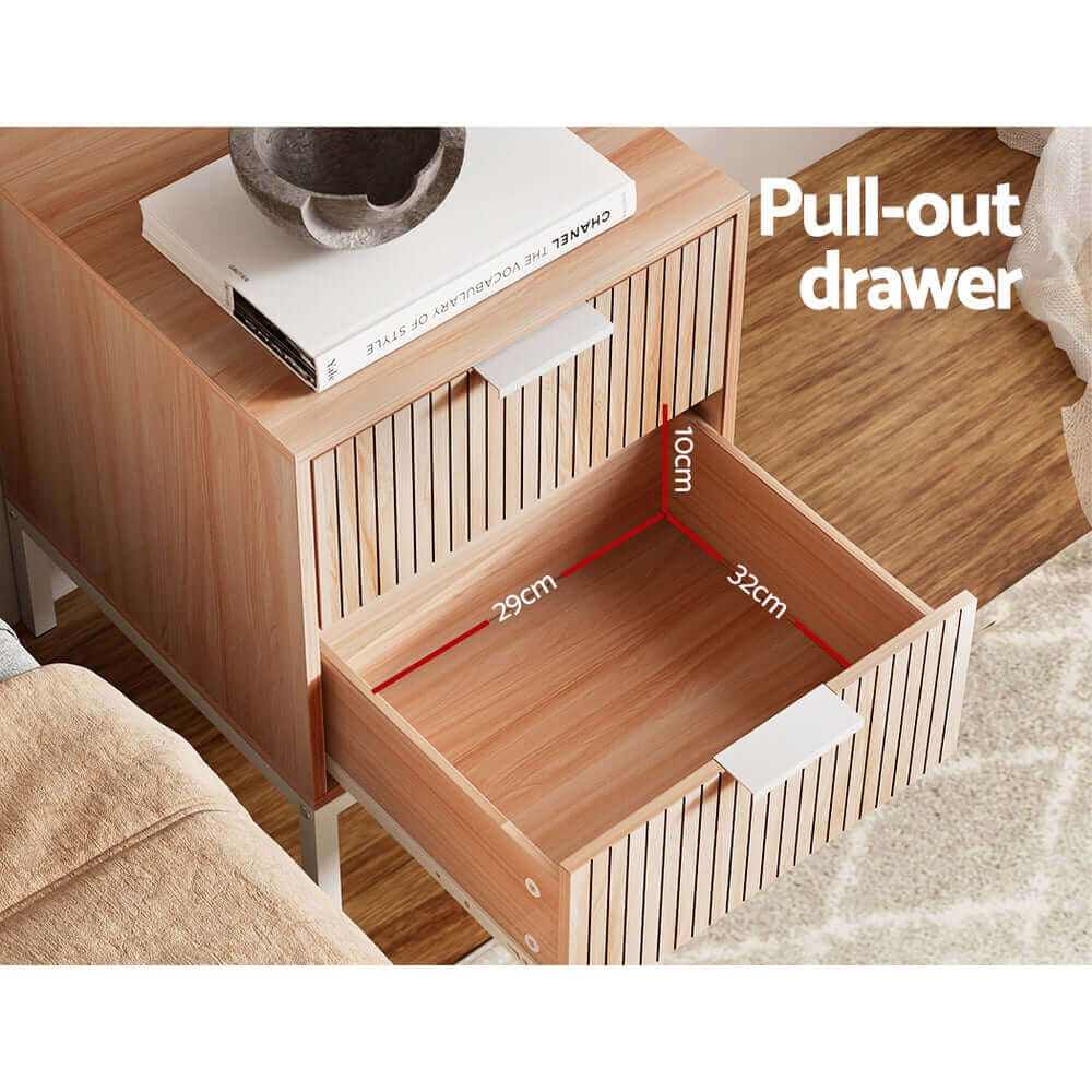 LURA Small Nightstand With Drawers
