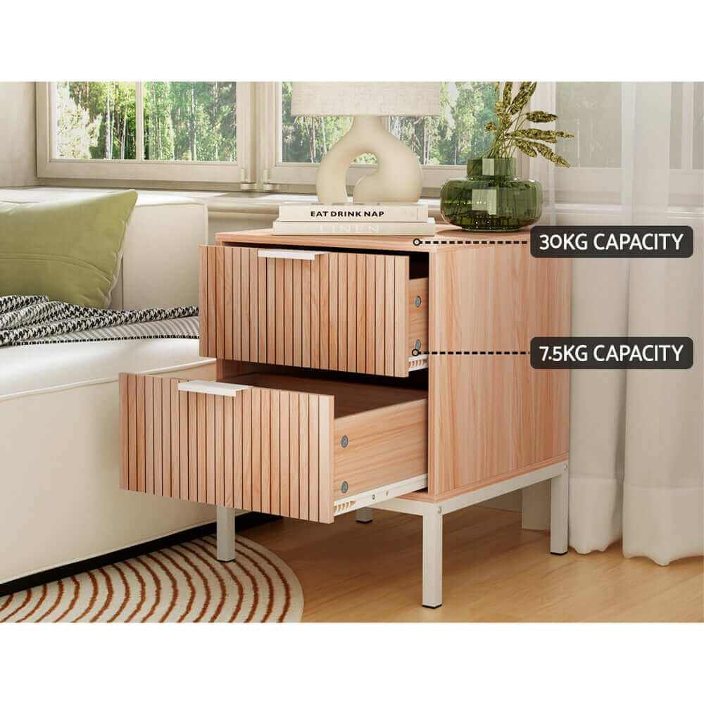 LURA Small Nightstand With Drawers
