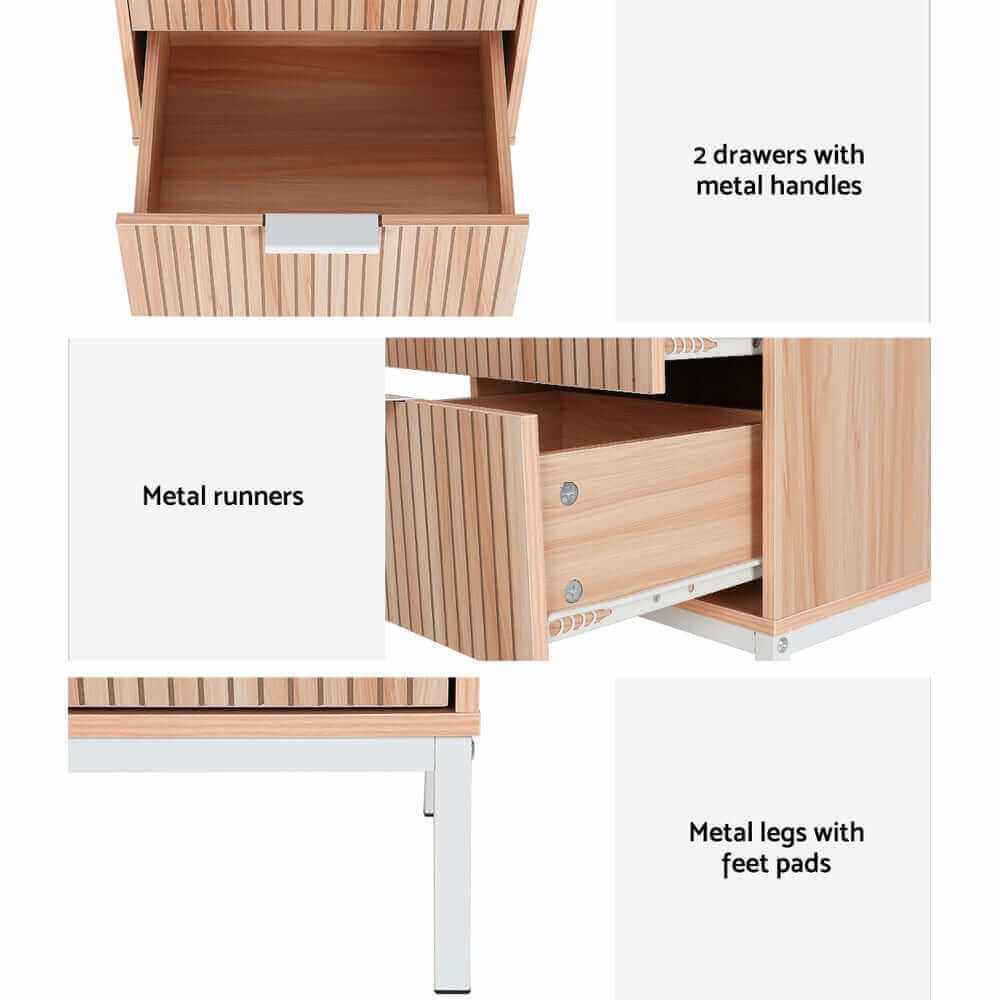 LURA Small Nightstand With Drawers