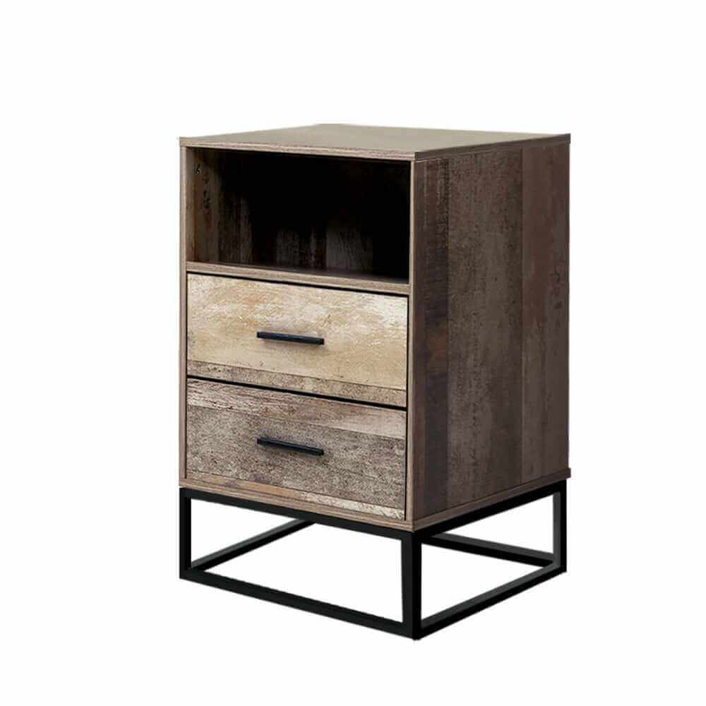 BADAN Modern Bedside Table 2 Drawers