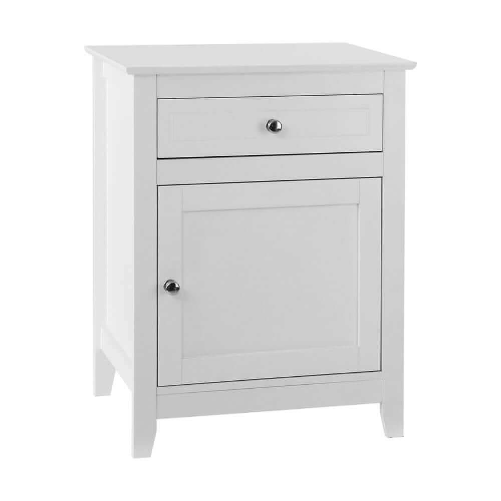 Gustav Bedside Tables Side Table Drawers Nightstand White