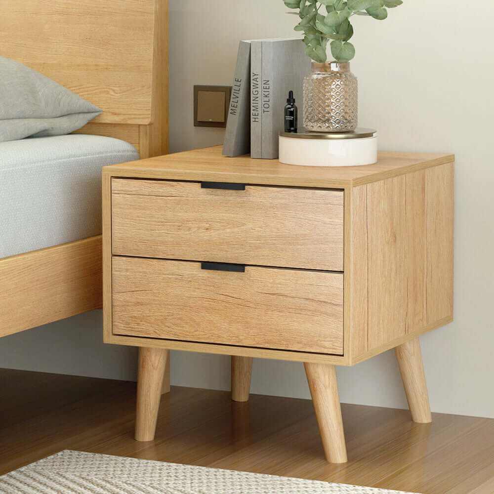 Sunny Pine Bedside Table 2 Drawers