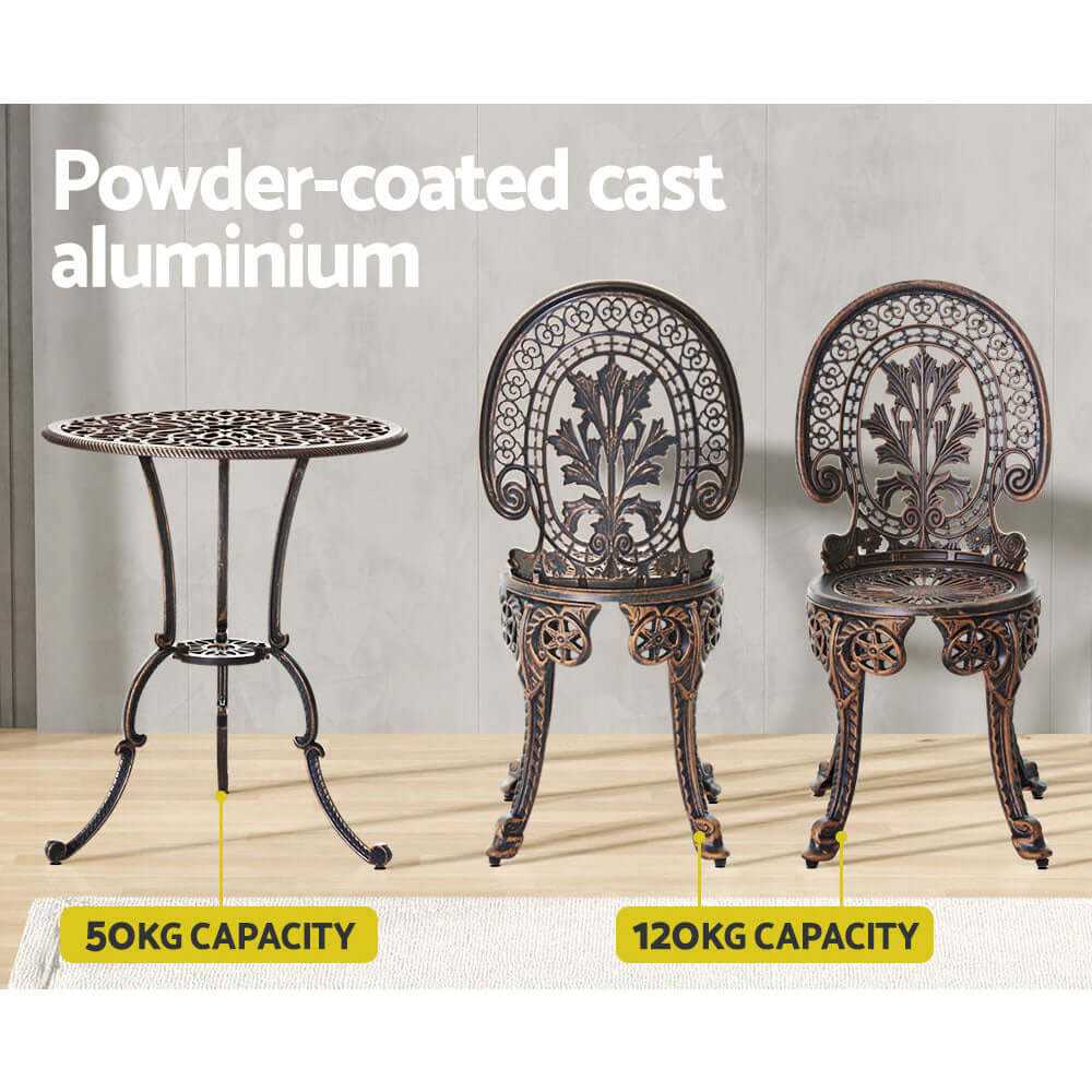 Gardeon 3 PC Patio Dining Furniture Outdoor Bistro Set