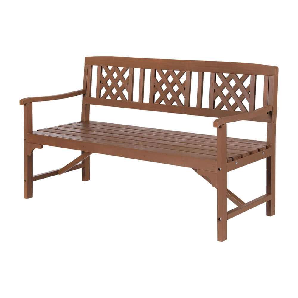 Gardeon Outdoor Wooden Bench 3 Seater - Natural