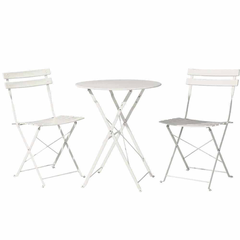 Gardeon 3PC Outdoor Bistro Set Patio Furniture White
