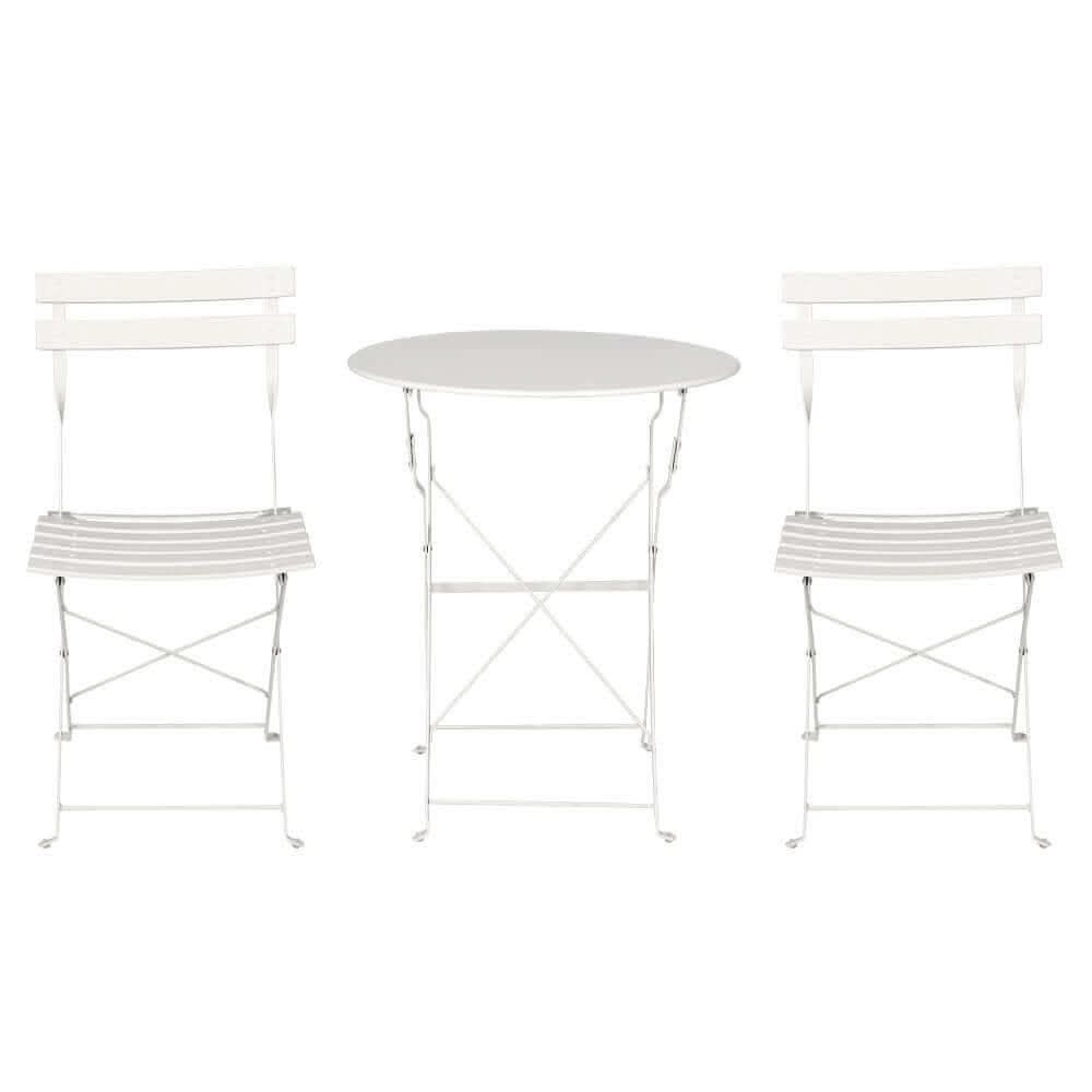 Gardeon 3PC Outdoor Bistro Set Patio Furniture White