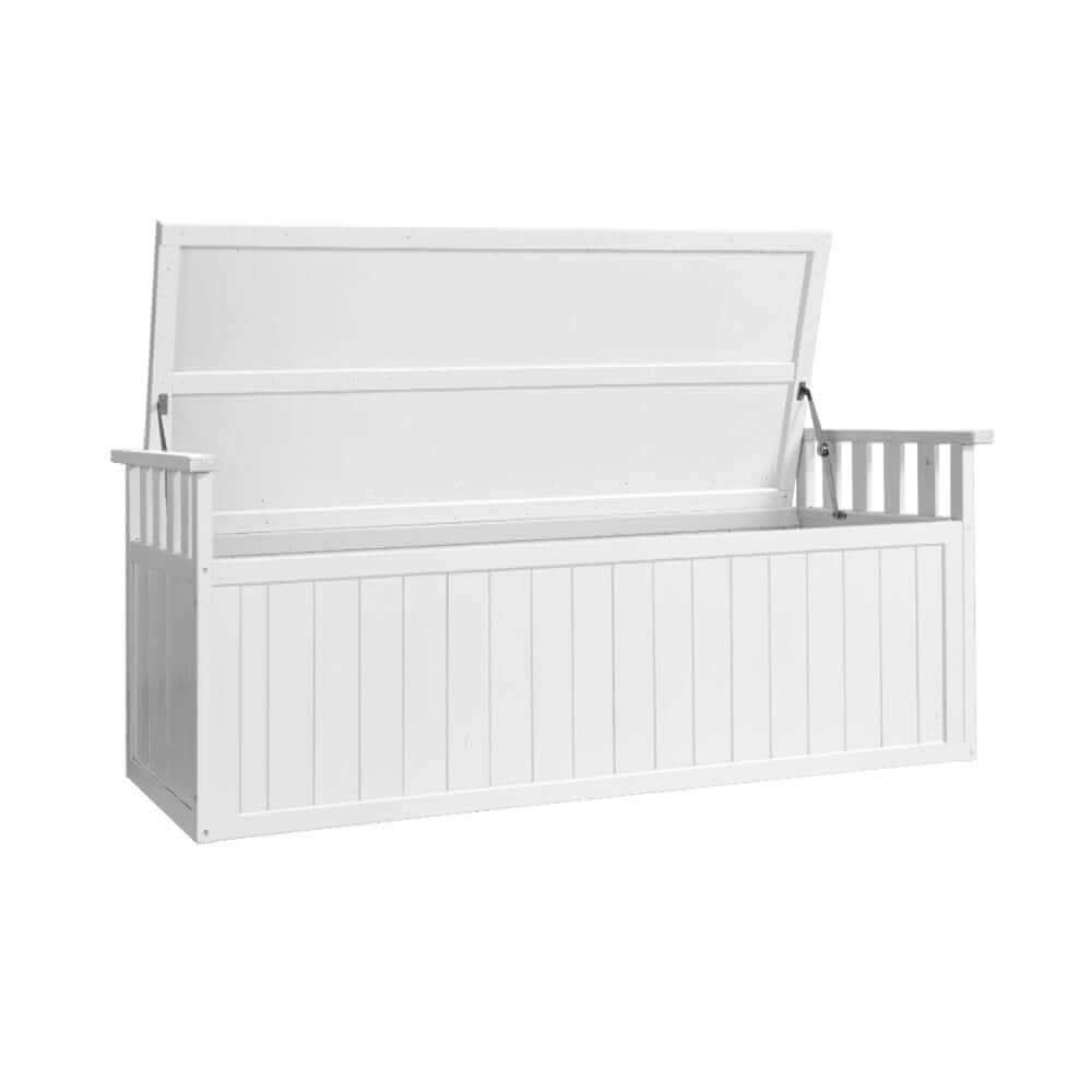 Gardeon XL Outdoor Storage Bench Box Wooden 129cm White