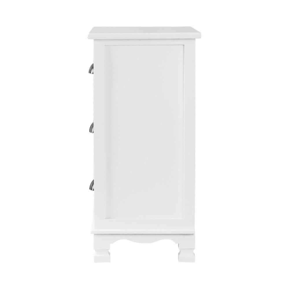 THYME Bedside Table With Drawers Vintage White