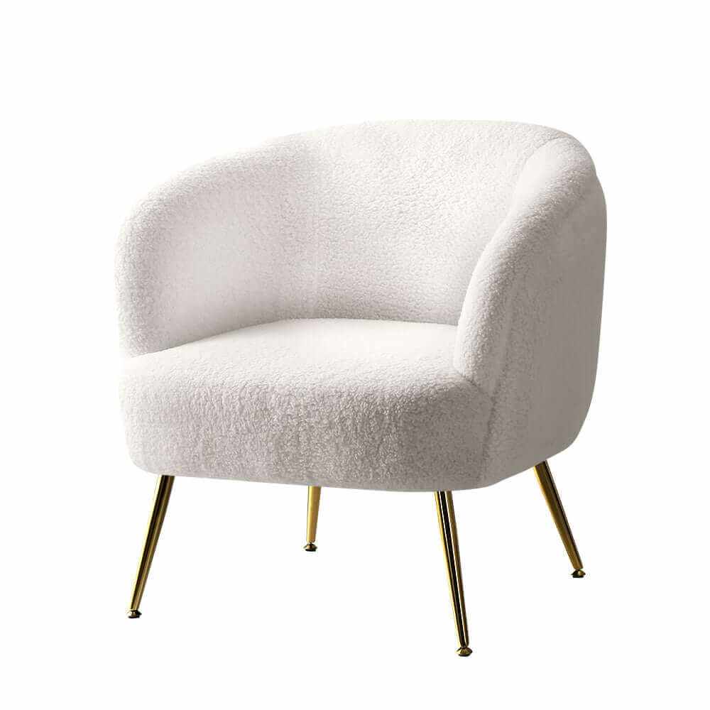 Carneiro Sherpa Boucle Arm Chairs White