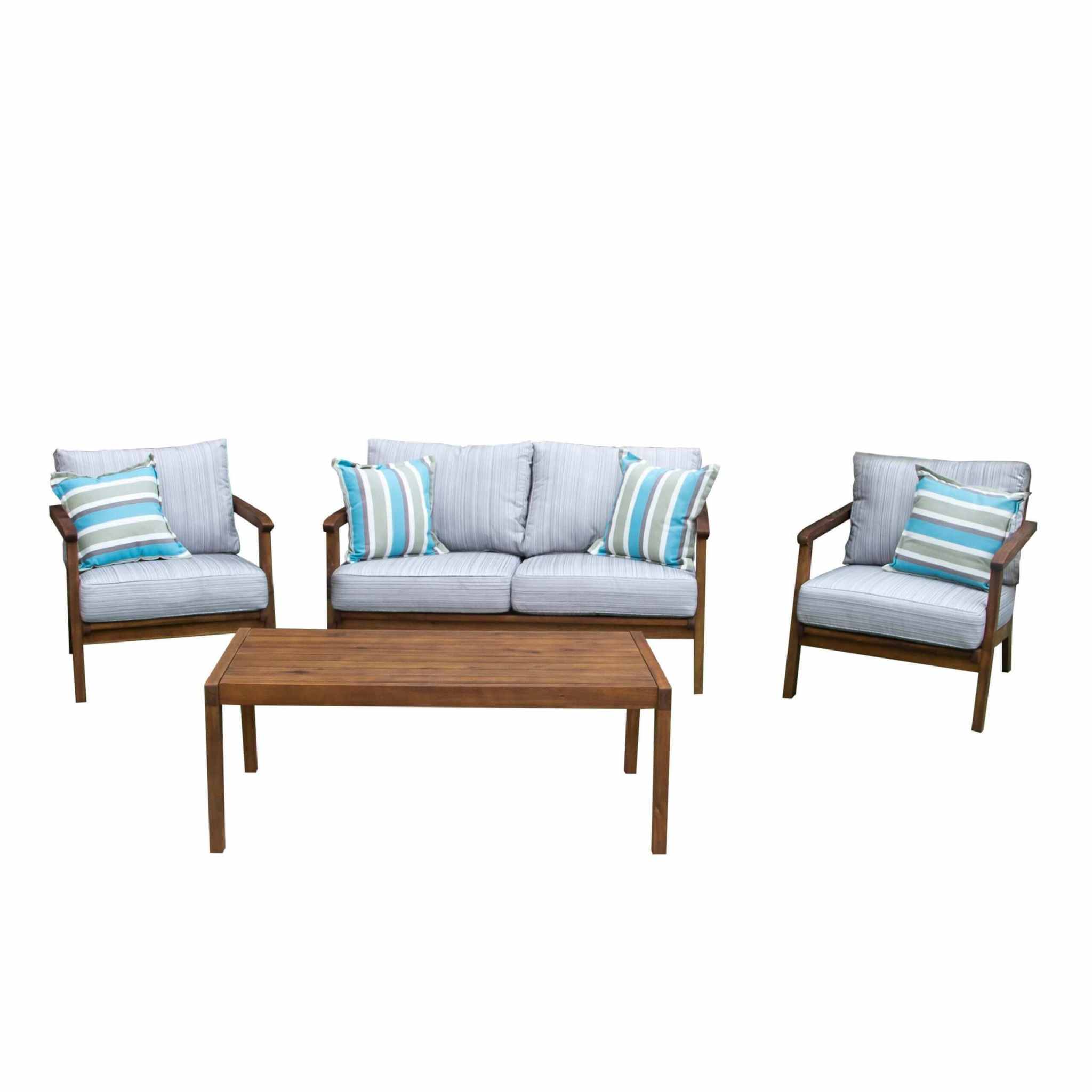 Saigon Lounge Set 4 Pcs Timber Outdoor Seating