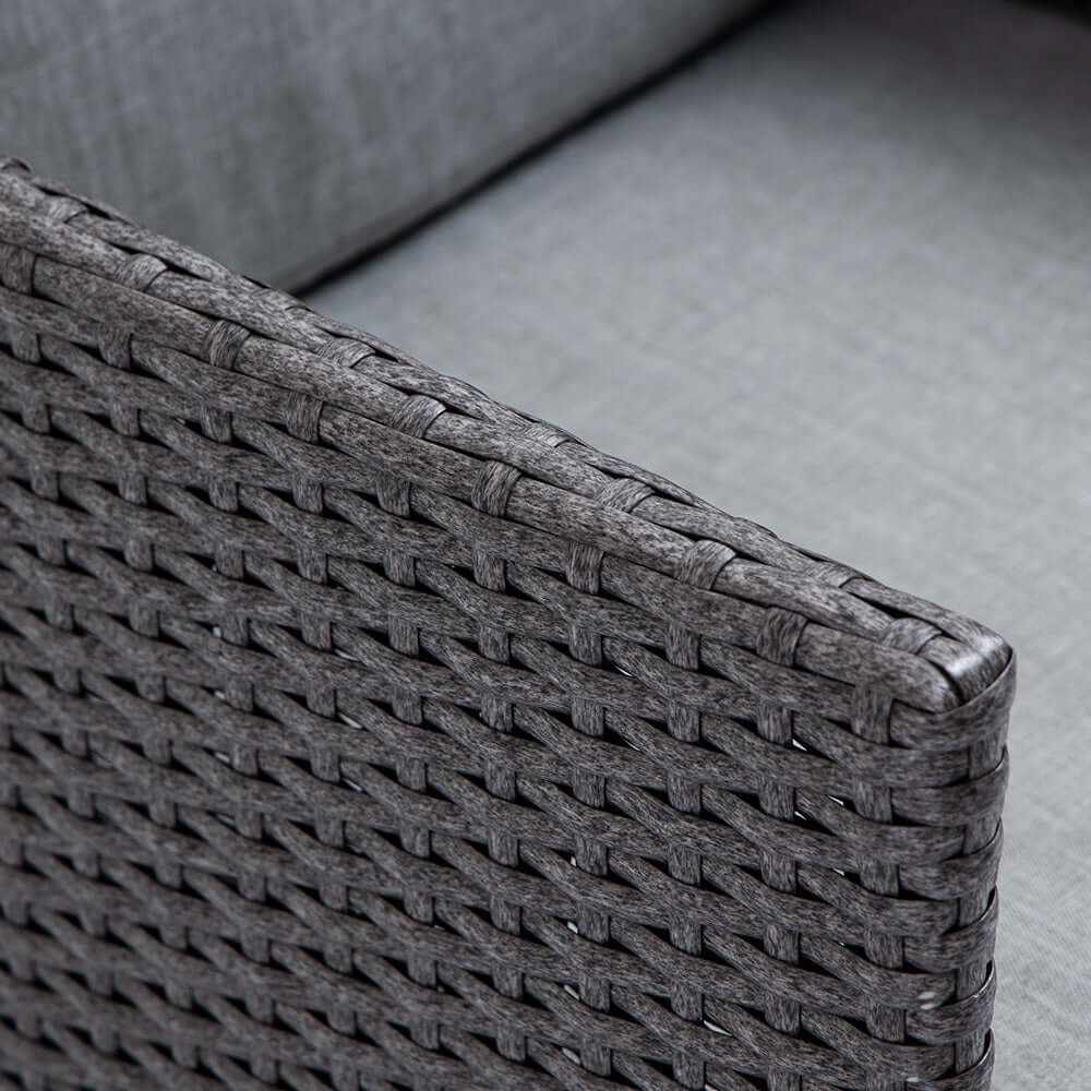 LONDON RATTAN 5 Piece Outdoor Dining Table And Chair Set - Grey