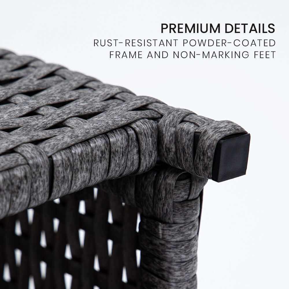 LONDON RATTAN 5 Piece Outdoor Dining Table And Chair Set - Grey