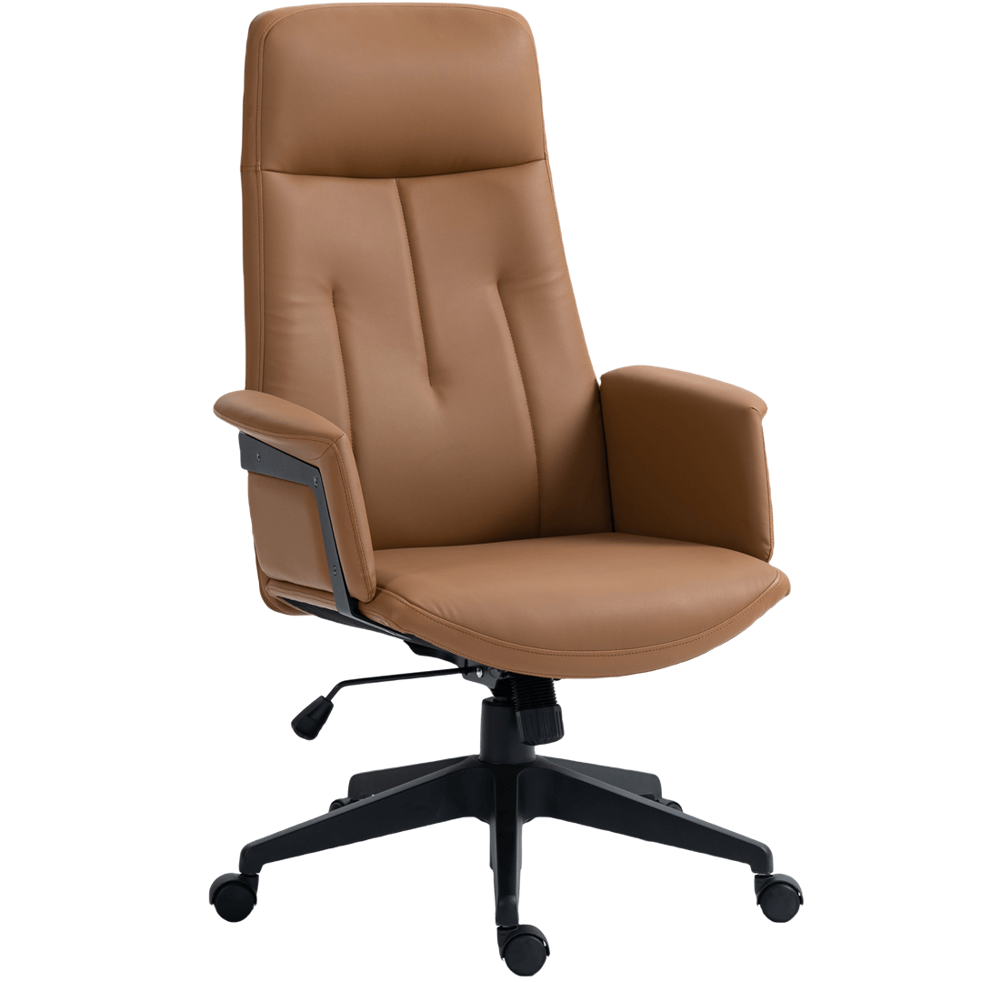 High Back PU Leather Light Brown Office Chair