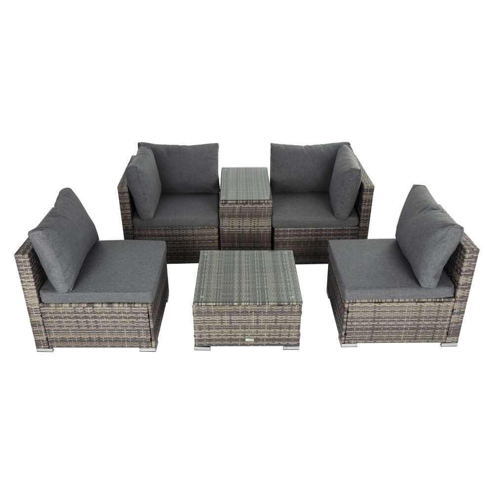 Modular Lounge Sofa With End Table Rattan Garden Furniture