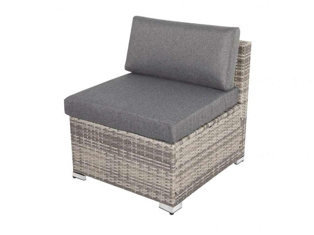 7PC Outdoor Wicker Lounge Set with Storage Corner - Grey