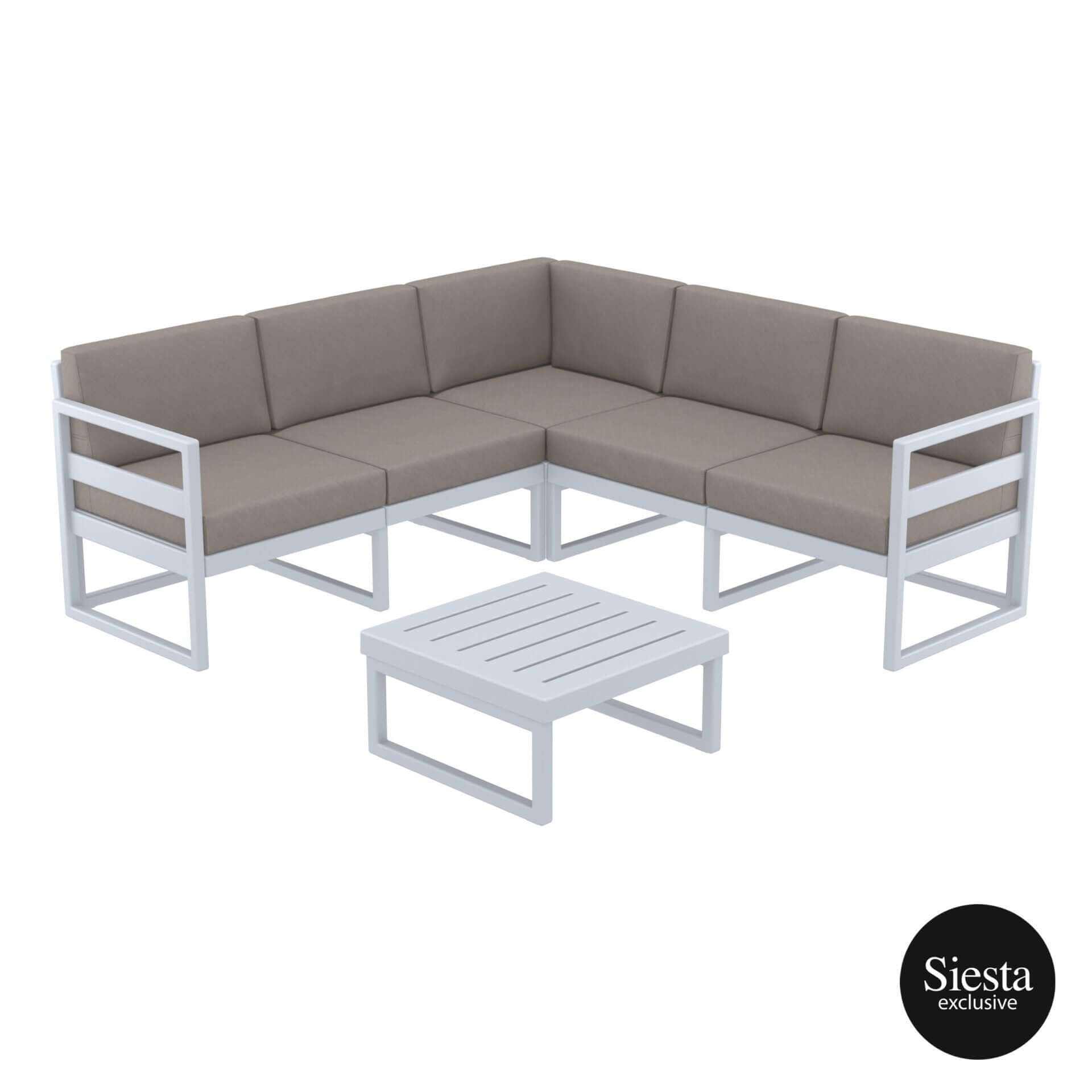 Mykonos Outdoor Lounge Set Patio Sofa Set - Silver Grey