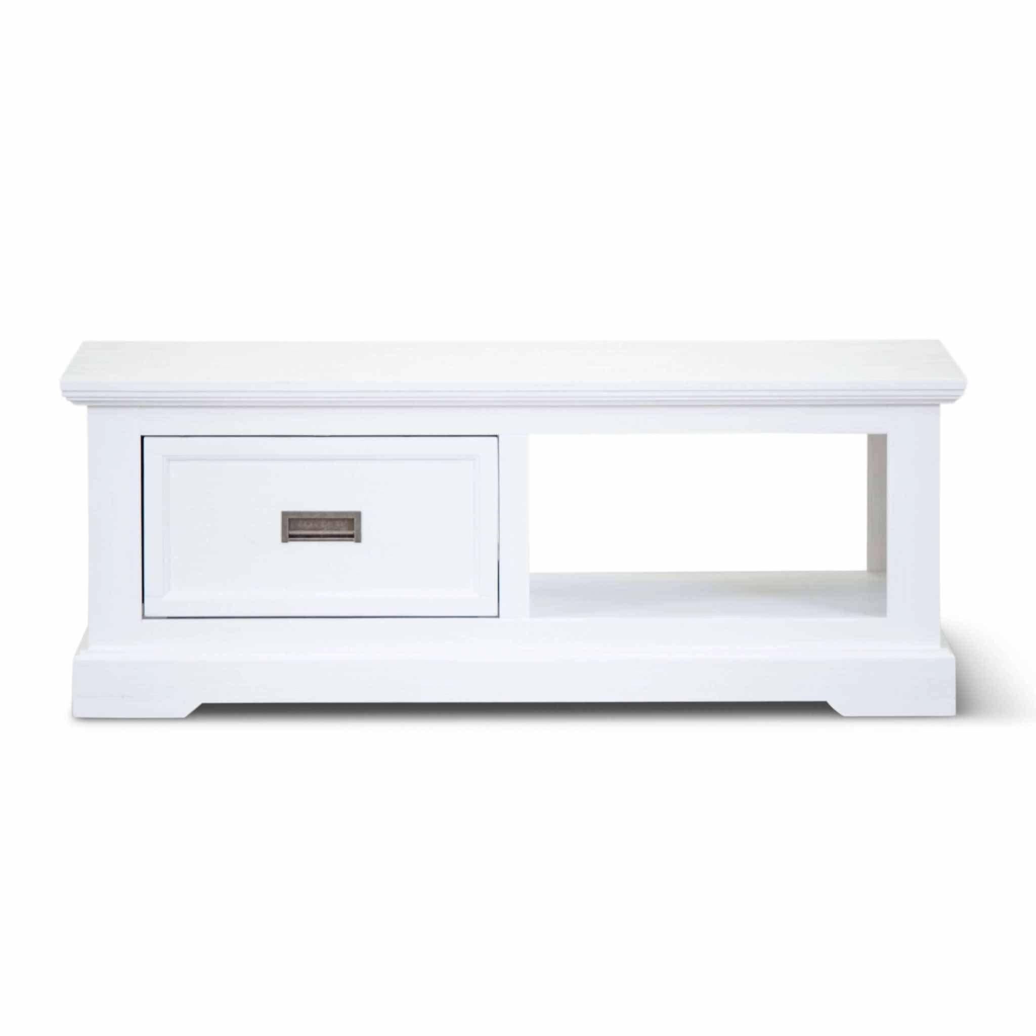 Laelia Solid Acacia 120cm White Wooden Coffee Table