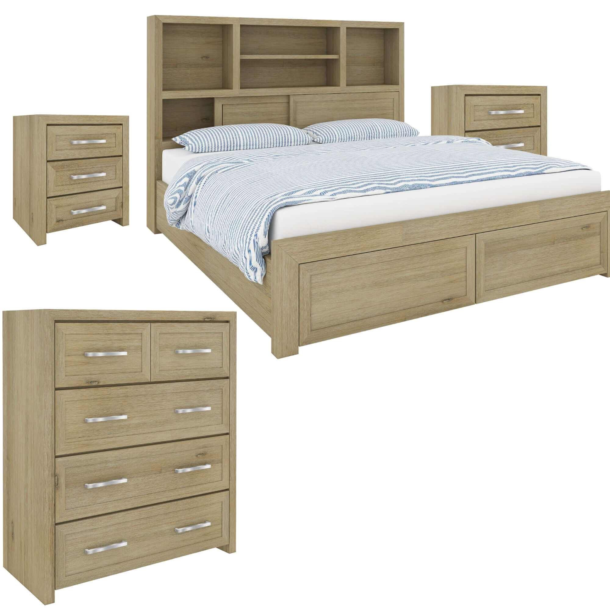 Gracelyn King Bed With Storage Drawers - Smoke